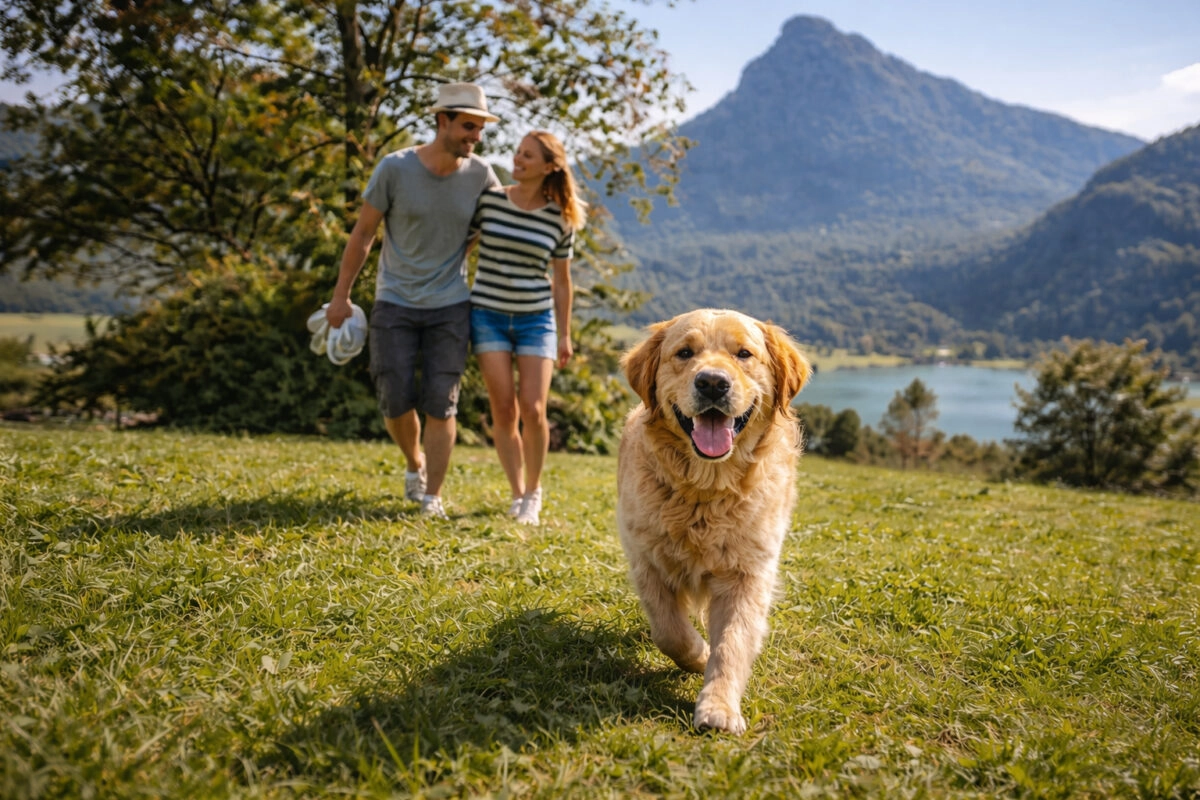 Glücklicher Hund in Thiersee